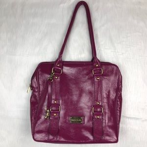 Timi & Leslie Magenta Patent Leather Diaper Bag